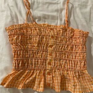 Adelyn Rae Orange Gingham Camisole